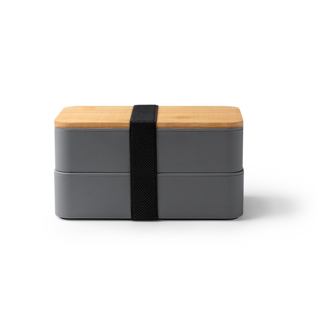 Janex - Pudełko na lunch z dwiema przegrodami i bambusową przykrywką.
