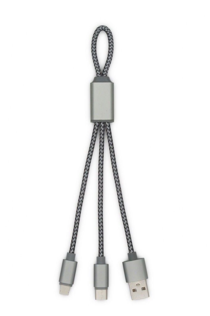 TRIDENT - Wzmocniony kabel USB 3 w 1, 190 mm