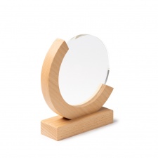 GLOBE - Okrągłe szklane trofeum, bambusowa podstawa