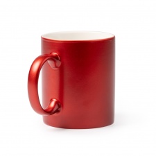 Marty - Ceramiczny kubek, idealny do znakowania laserowego. Warstwa wewnętrzna o błyszczącym, złotym wykończeniu, 350ml.