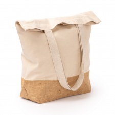 Mendes - Torba wykonana z bawełny pochodzącej z recyklingu o gramaturze 330 g/m² i naturalnej juty