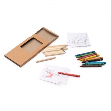 PATLEY - Zestaw 20 kredek (2 rodzaje) i rysunków do kolorowania