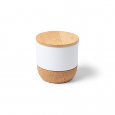 Silken - Aromatyczna świeca z ceramiczną miską, podstawą z korka i bambusową pokrywką. Wosk roślinny o aromacie wanilii. • Silken - Aromatyczna świeca z ceramiczną miską, podstawą z korka i bambusową pokrywką. Wosk roślinny o aromacie wanilii.