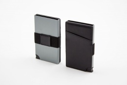 WALLY CARTA - aluminiowy portfel RFID ze skórzanym etui